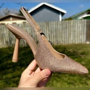 Zara rhinestone slingback heels 2211 010